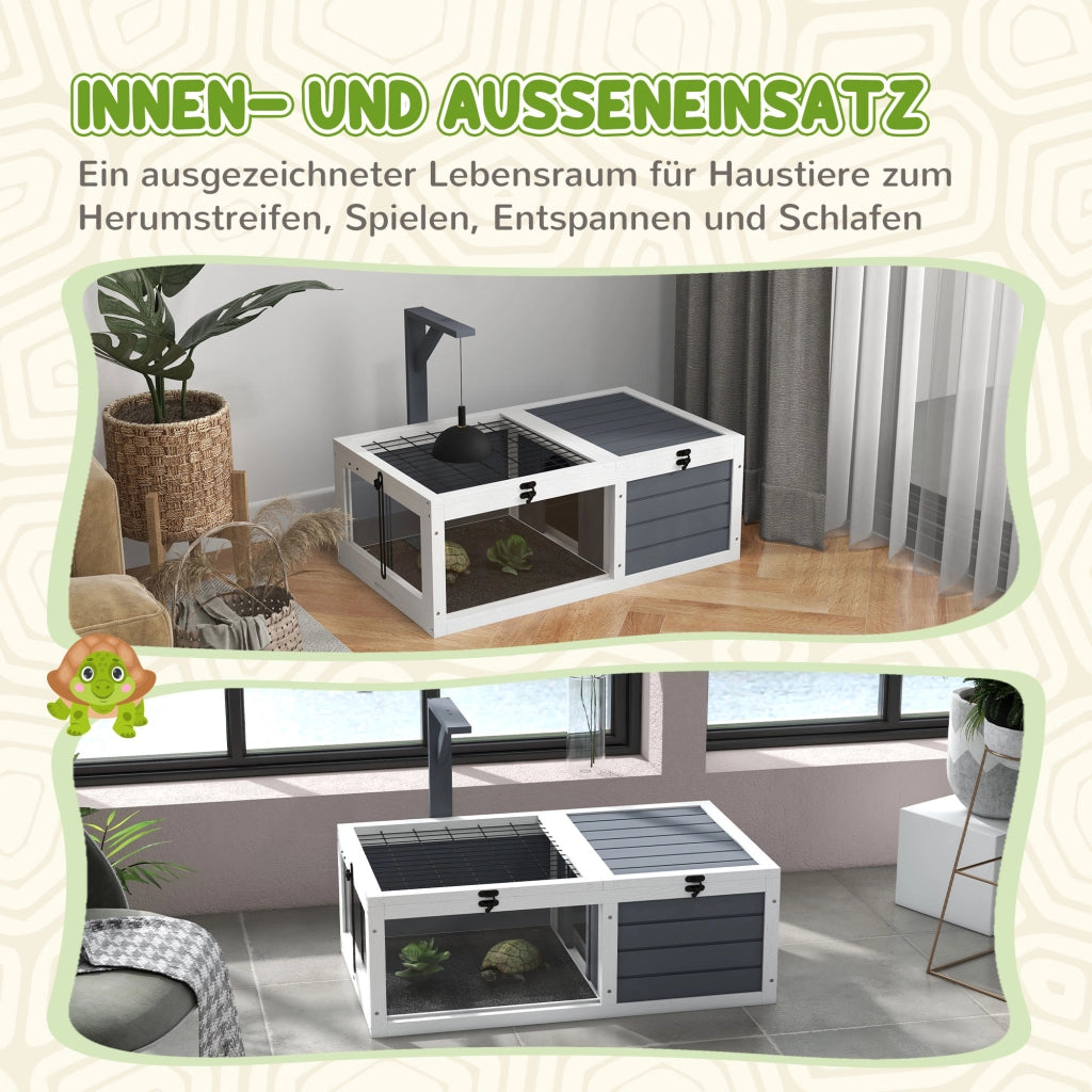 Casetta per Tartarughe con 2 Stanze ¨C zephmum ¨C Grigio Legno