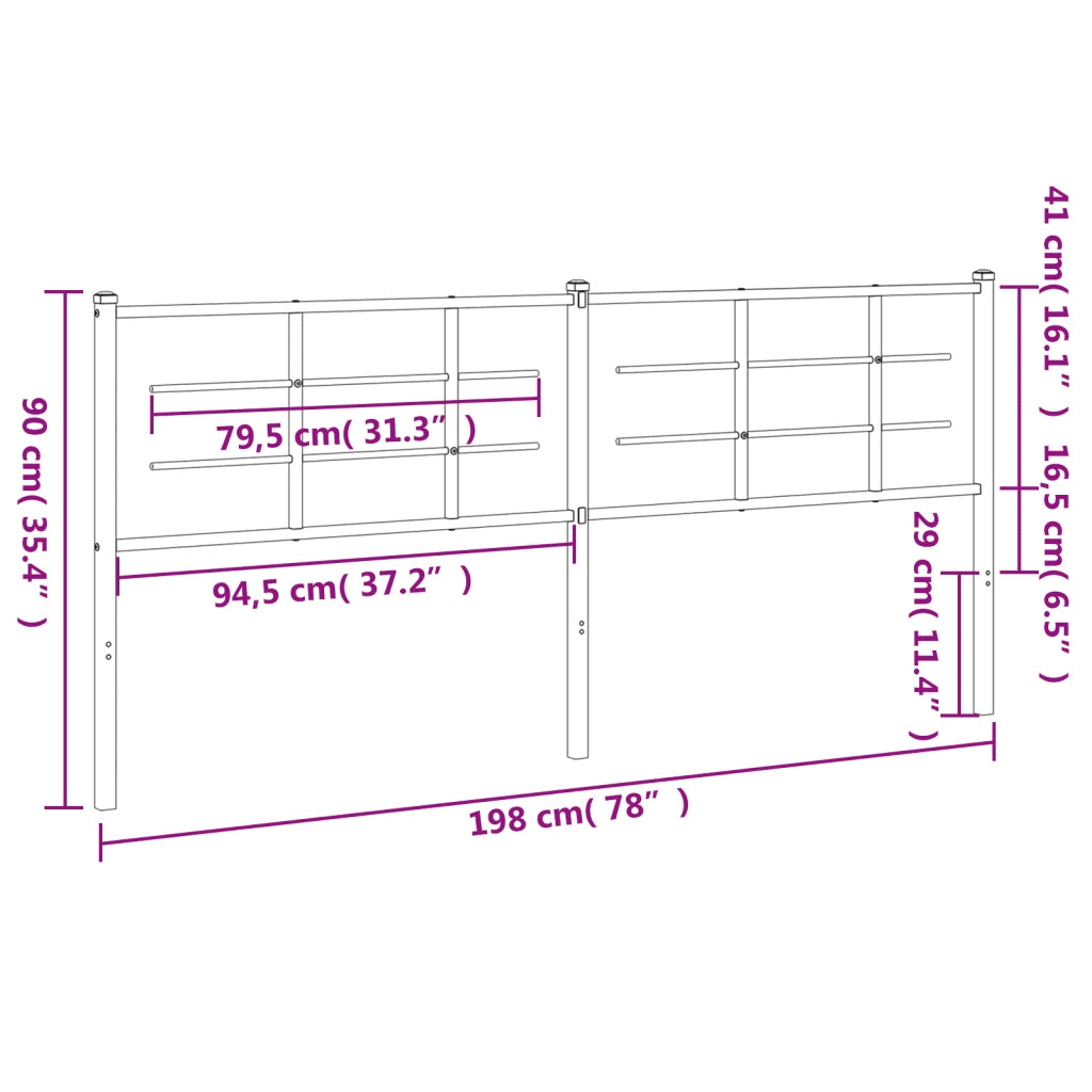 Testiera di Ricambio in Metallo Nero 193 cm 355598