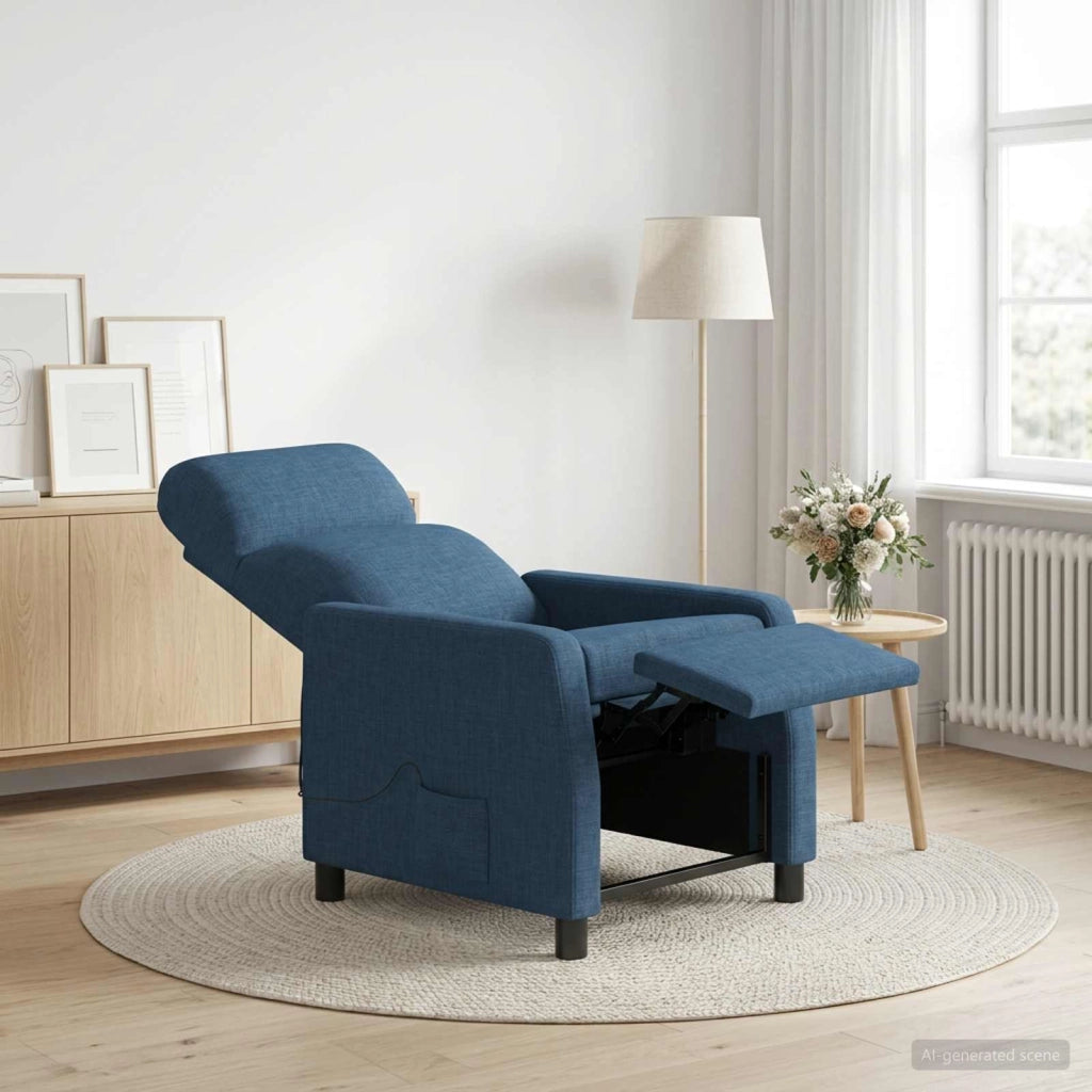 Poltrona Massaggiante Blu Tessuto 42035105