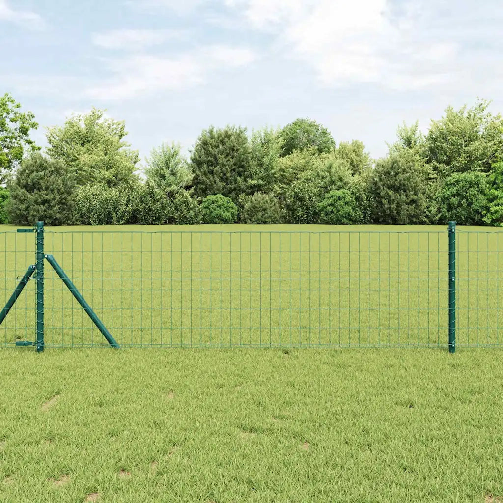 Recinzione da Giardino | Recinzione con Posto Verde 0,8 x 10 m Acciaio e PVC