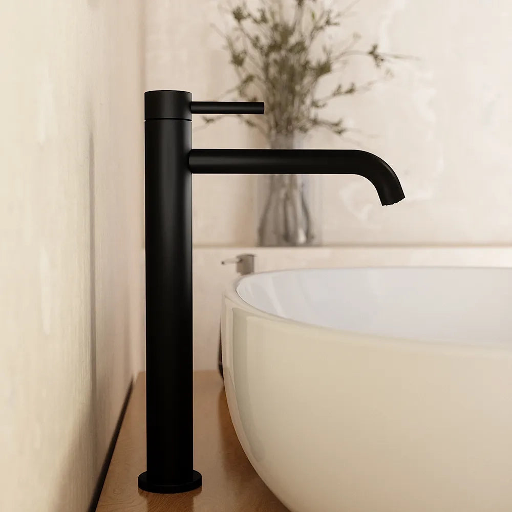 Set miscelatori: lavabo alto bidet senza scarico e incasso doccia monocomando nero opaco | Bette