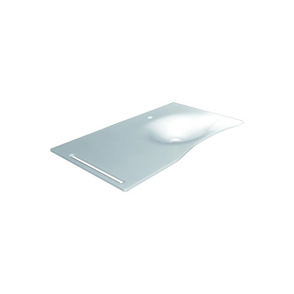 Lavabo flat cm 92 con staffa, con vasca a destra