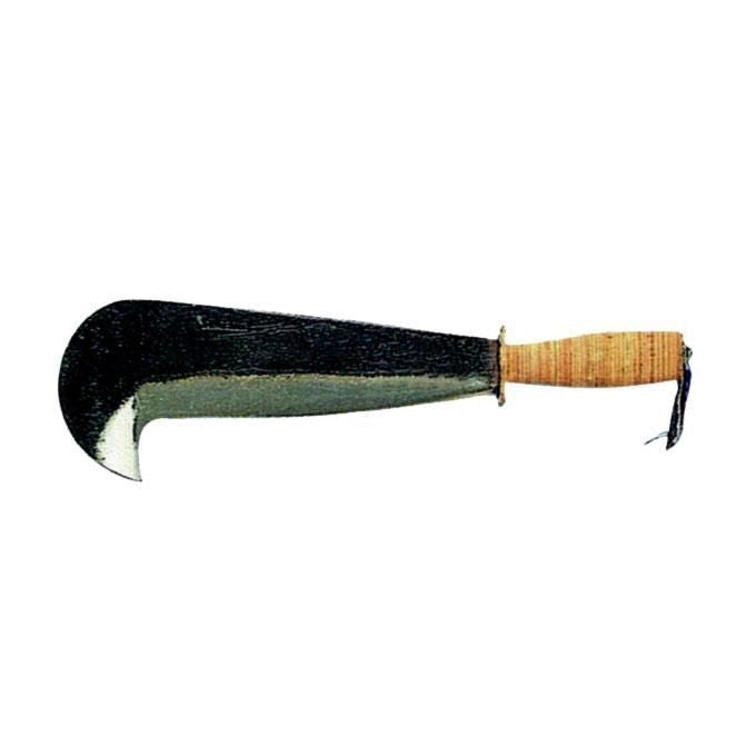 RINALDI N. 2 CM 29 Roncola Valcamonica Lama in Acciaio Forgiato e Temperato Manico in Cuoio con Gancio per Appendere colore Marrone