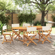 Set di 6 sedie pieghevoli in tessuto bianco crema 3208911