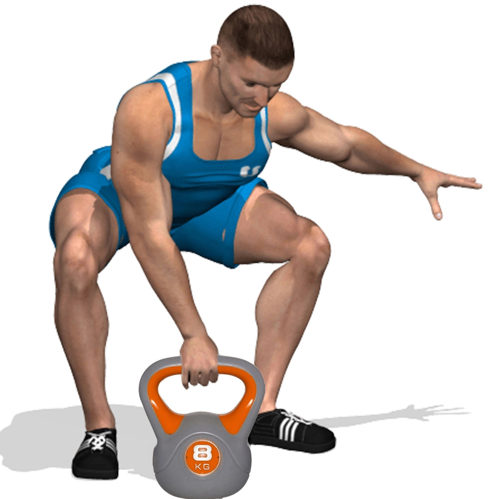 Kettlebell Esercizio Fisico Fitness Peso in Ghisa e Cemento 8 kg Manico Comodo
