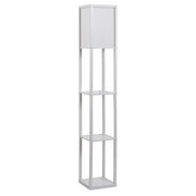 EasyComfort Lampada da Terra con 3 Mensole Integrate, Attacco E27 Potenza 40W, Arredamento Moderno in MDF, 26x26x160cm, Bianco