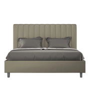BS COM Letto matrimoniale king size con rete imbottito 170x210 similpelle cappuccino