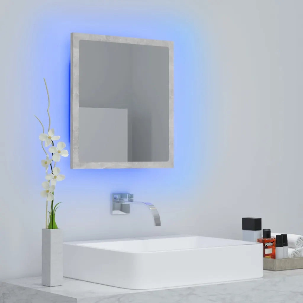 Specchio da Bagno a LED-Specchio per Bagno Grigio 40x8,5x37 cm in Acrilico