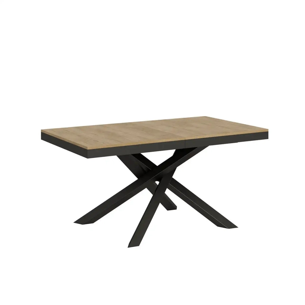 Tavolo allungabile 160/264x90 cm Volantis Evolution colore quercia natura telaio e gambe antracite