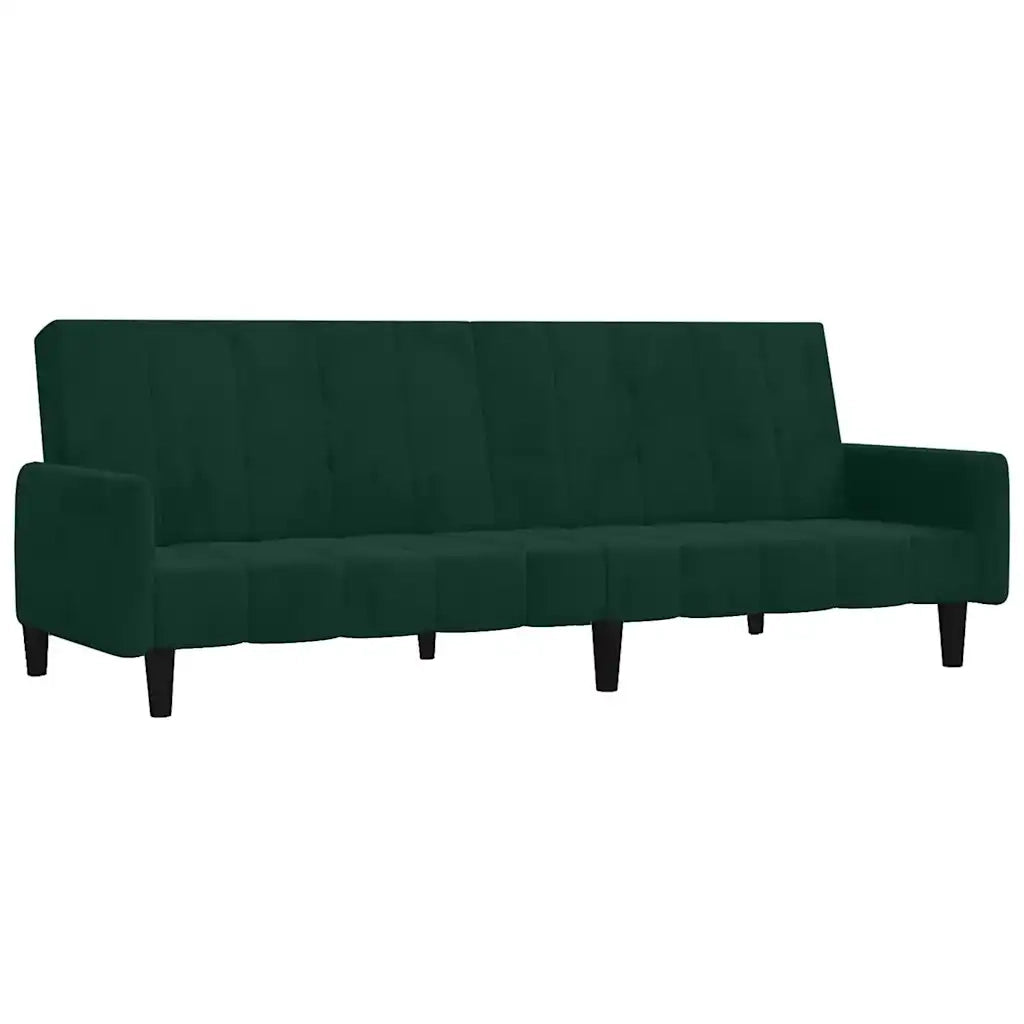 Divano Letto a 2 Posti-Sofa Letto 2 Posti-Daybed Verde Scuro in Velluto 771433