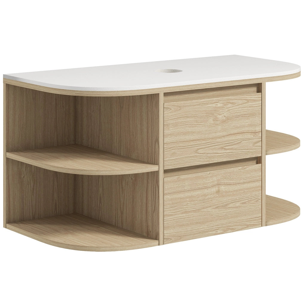 Mobile Sottolavabo Sospeso con Cassetti e Ripiani ¨C Minimal ¨C Marrone