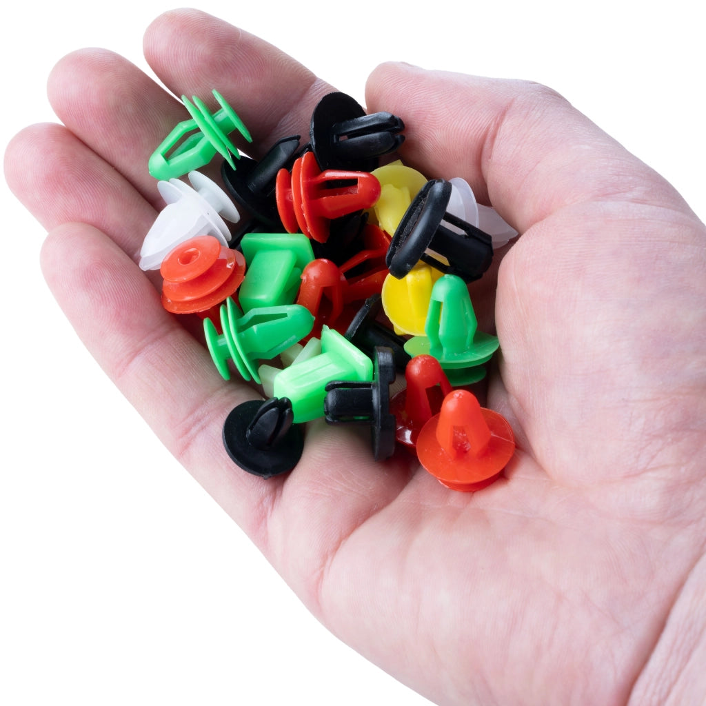 Set di Rivetti Universali per Auto Rosfix – 200 Pezzi | Materiale Plastico, Multicolore, Lunghezza 1-4 cm