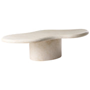 Tavolino d'angolo Bianco MgO 120 x 57 cm Macchia Ruggine Acqua Vento Resistente Boho Moderno Soggiorno all'aperto