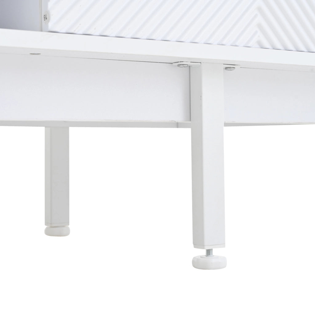 Mobile Porta TV 200 cm Bianco Moderno con 2 Ante e 2 Cassetti per TV fino a 80 Pollici