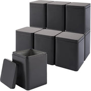 Borsa per Tè da 10 Unità - Scatola Metallica Aromatica - 90 Grammi - 8 x 8 x 11 cm - Grigio Scuro - Acciaio Durissimo - Scatola per Tè