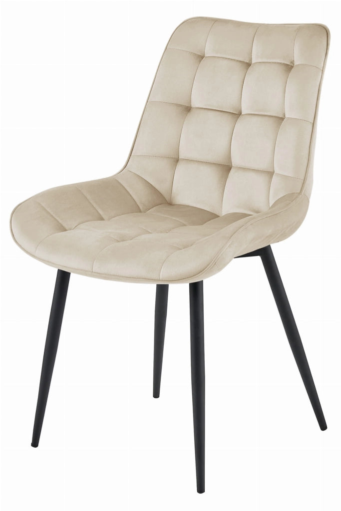 Sedia VALORA BERA - Velluto beige con gambe nere x 3