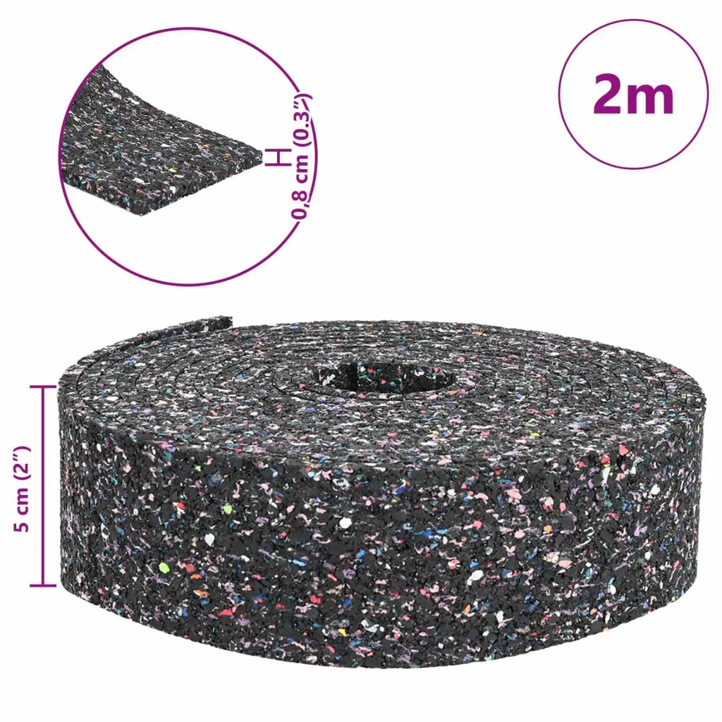 Rotolo di Granulato in Gomma Nero 200 x 5 x 0,8 cm Gomma 42027253