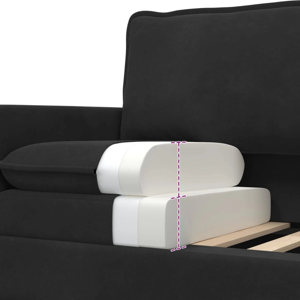 Set di divani 2 pcs Nero Velluto 3417072