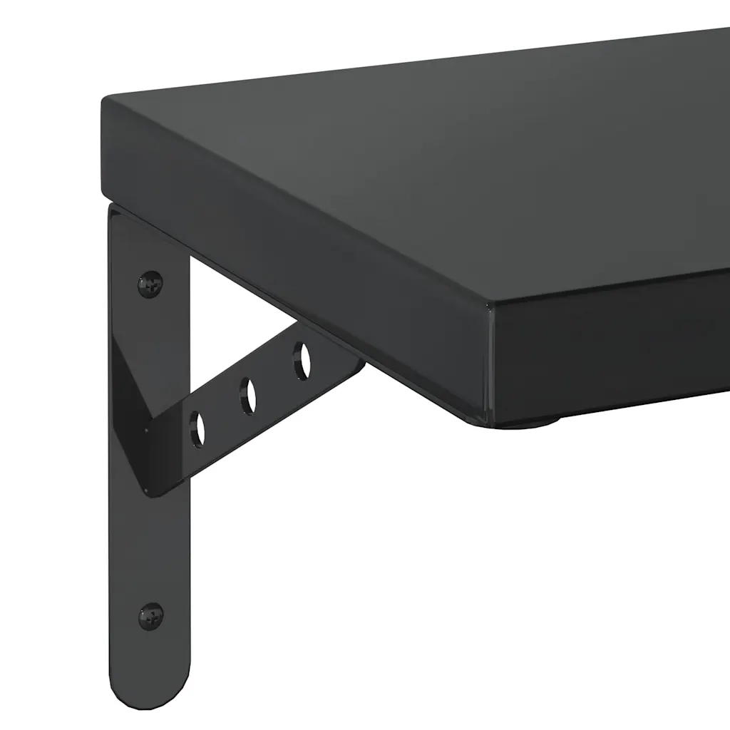 2 pz Mensole a Muro | Scaffale Parete | Ripiano a parete 50x23,5 cm Nero in Acciaio Inossidabile