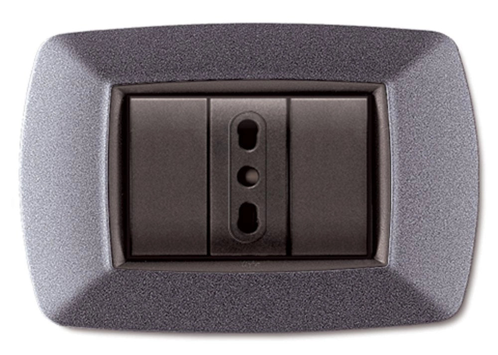 10pz placca life mod. living vulcanizzato grigio chiaro 3posti cod:ferx.41553.stock