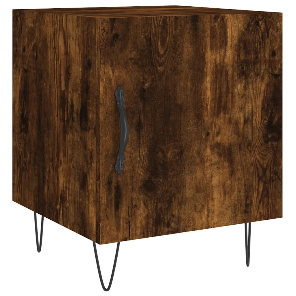 Comodino Rovere Fumo 40x40x50 cm in Legno Multistrato 827558