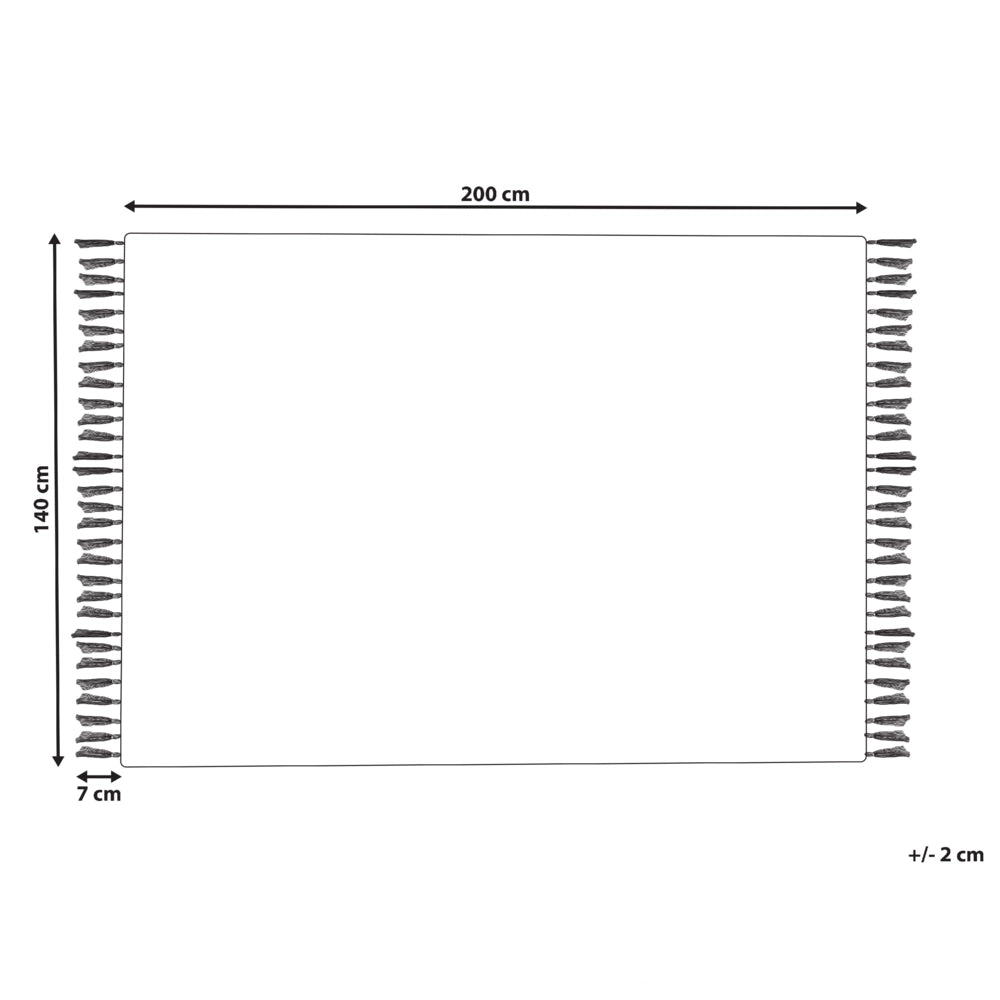Tappeto di iuta multicolore 140 x 200 cm fatto a mano con nappe stile boho soggiorno camera da letto