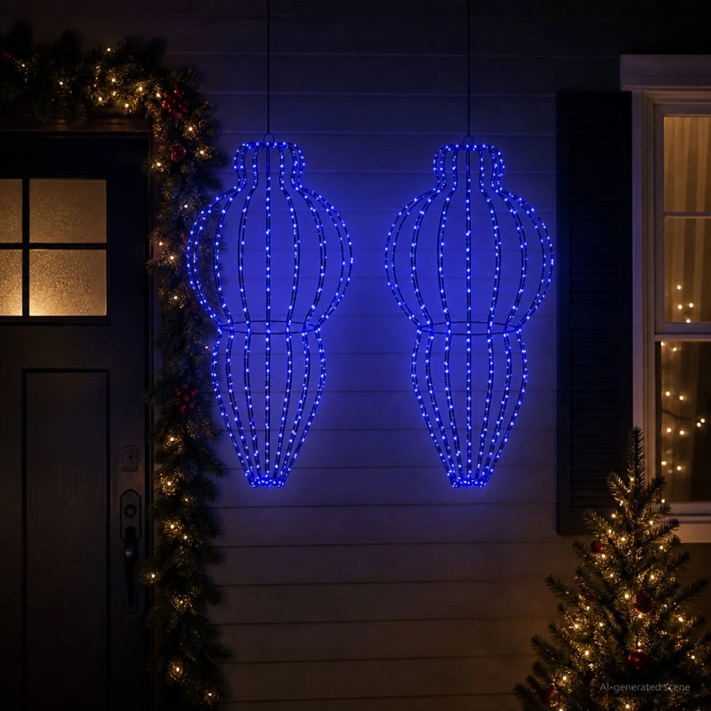 Luce a punta di Natale 2 pz 640 LED Blu Diam. 40 x 75 cm 42049759