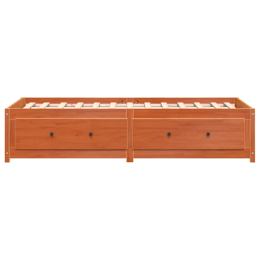 Dormeuse senza Materasso Marrone Cera 90x190 cm Legno di Pino 844479