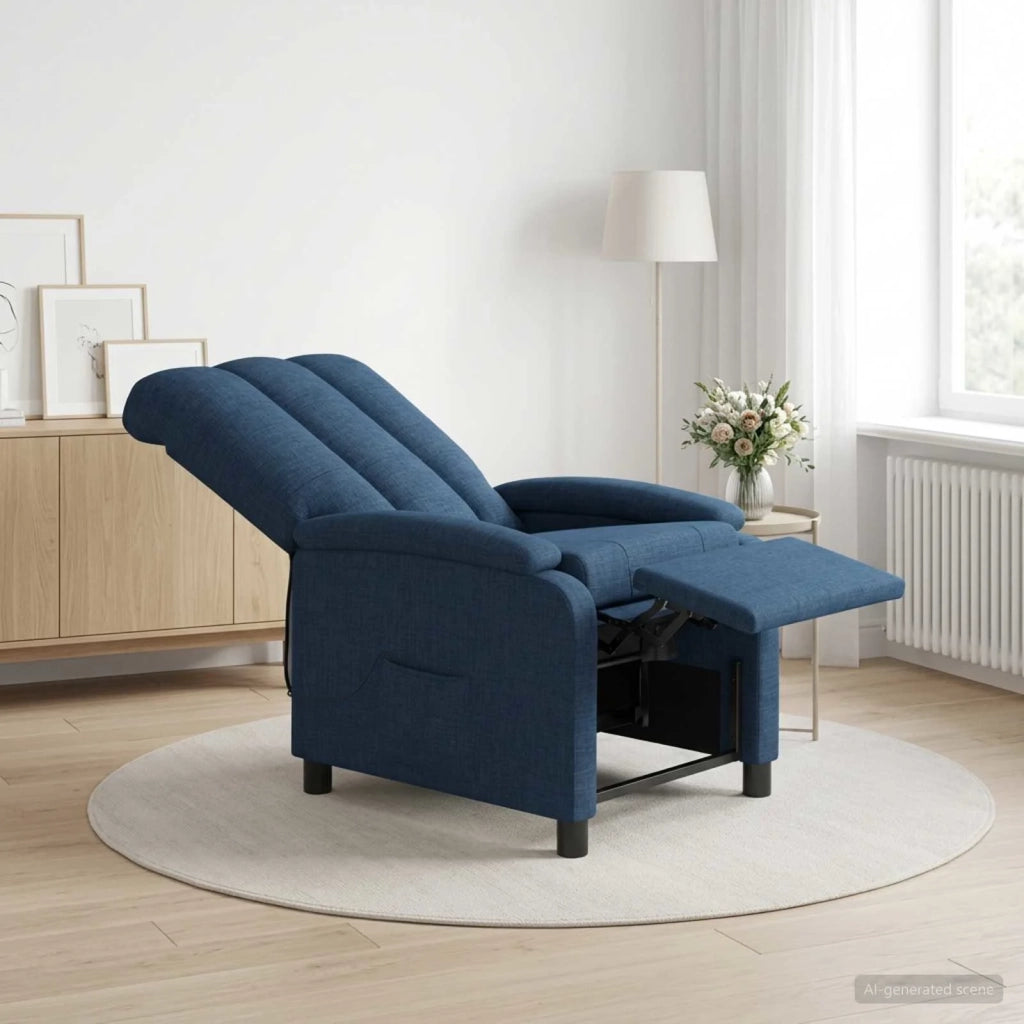 Poltrona Massaggiante Blu Tessuto 42034977