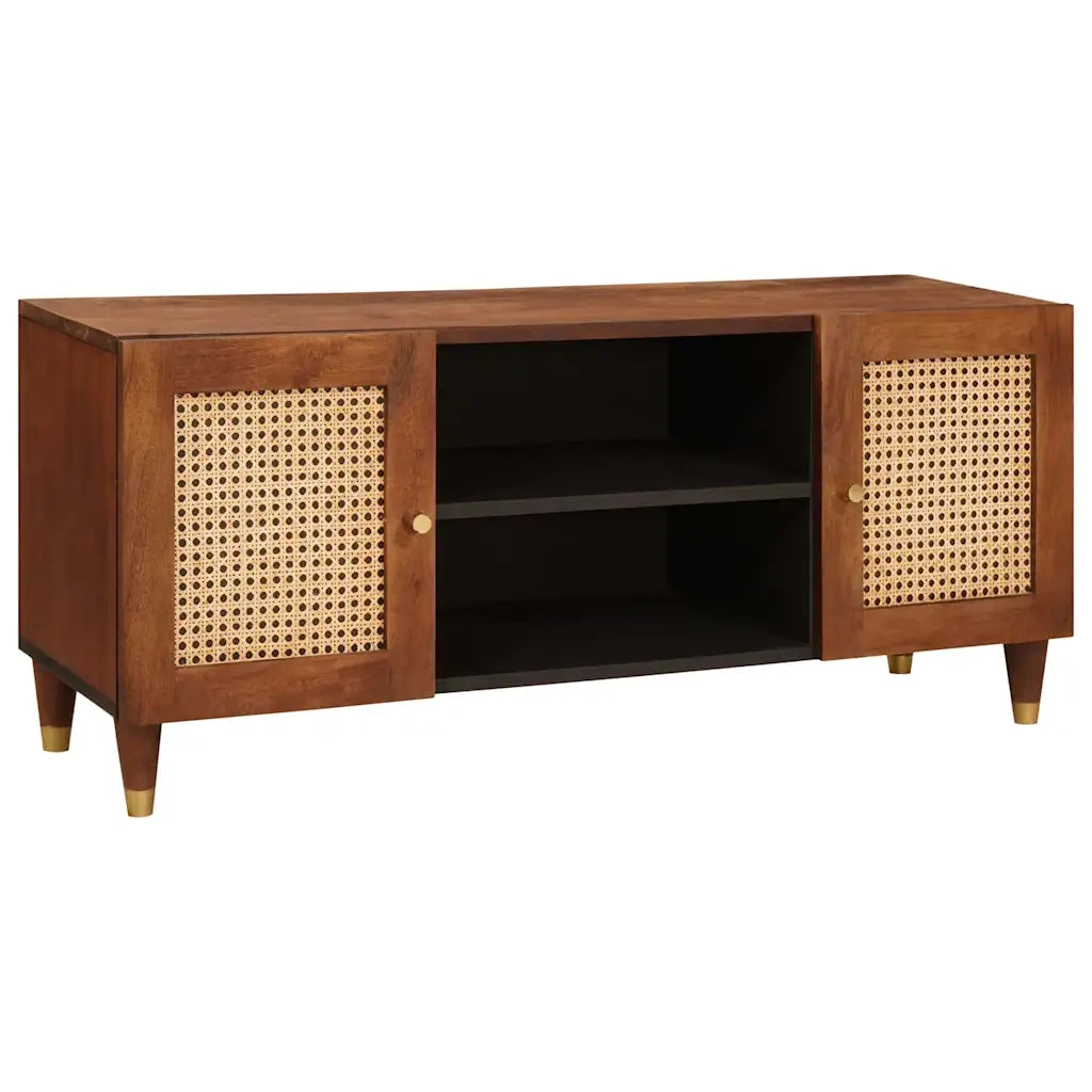 Mobile TV Marrone 105 x 33,5 x 46 cm Legno di mango massello 4018880
