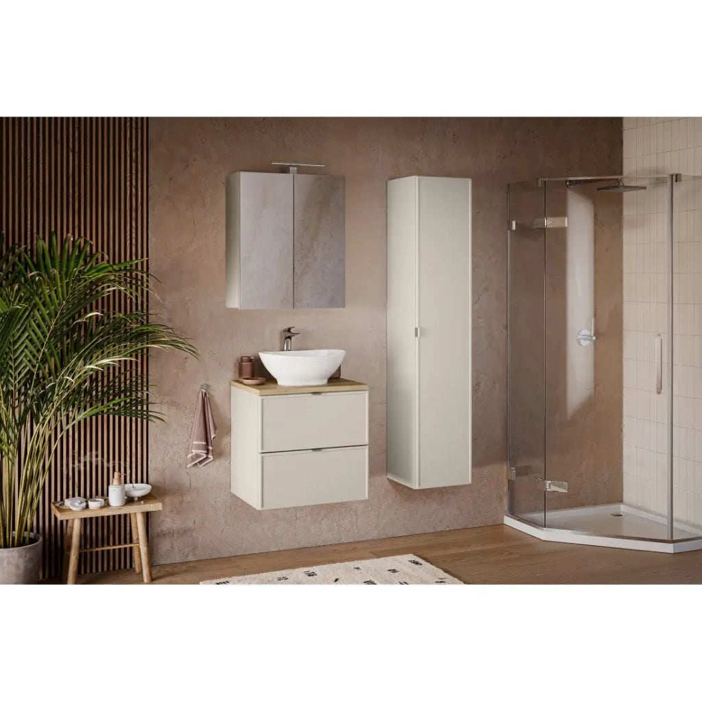 Mobile alto specchio BRAZZA - 2 porte - Colore marrone congo - L60 x H75 cm - Da appendere