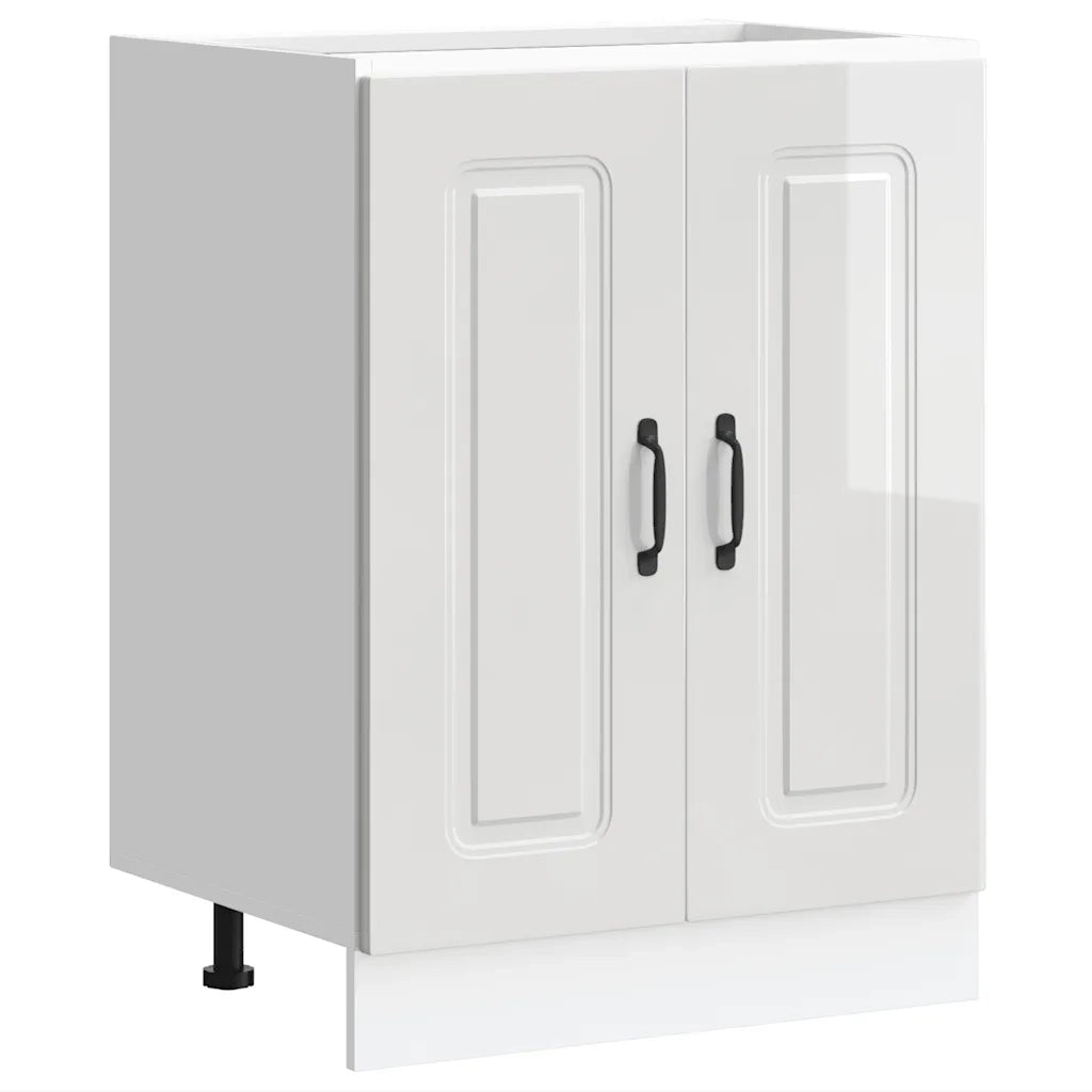 Pensile da cucina | Mobile base lavello Kalmar Bianco Lucido 60x46x81,5 cm