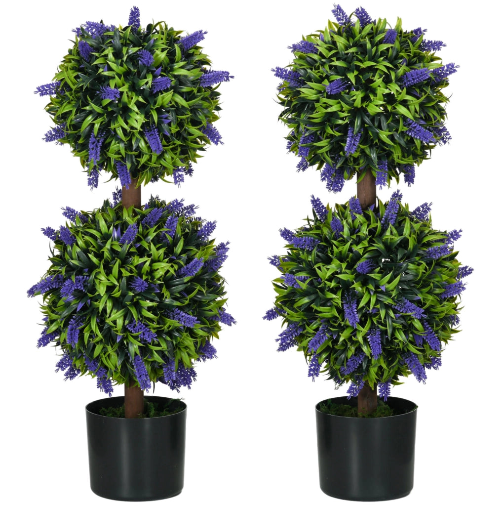 Set di 2 piante artificiali ULEVR lavanda 70 cm con vaso, in plastica verde per interni ed esterni