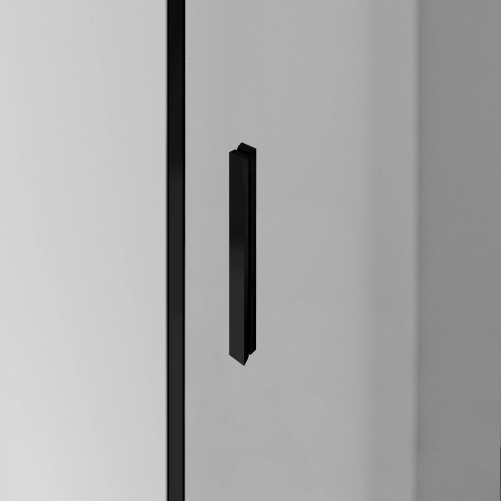 Box doccia angolare BASIC fisso + scorrevole + laterale fisso 150x90 cm (145-150/86,5-89) nichel spazzolato vetro Frost