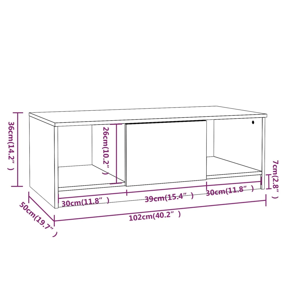 Tavolino da salotto | Tavolino da caff¨¨ | Tavolino da Soggiorno Rovere Fumo 102x50x36 cm Legno Multistrato