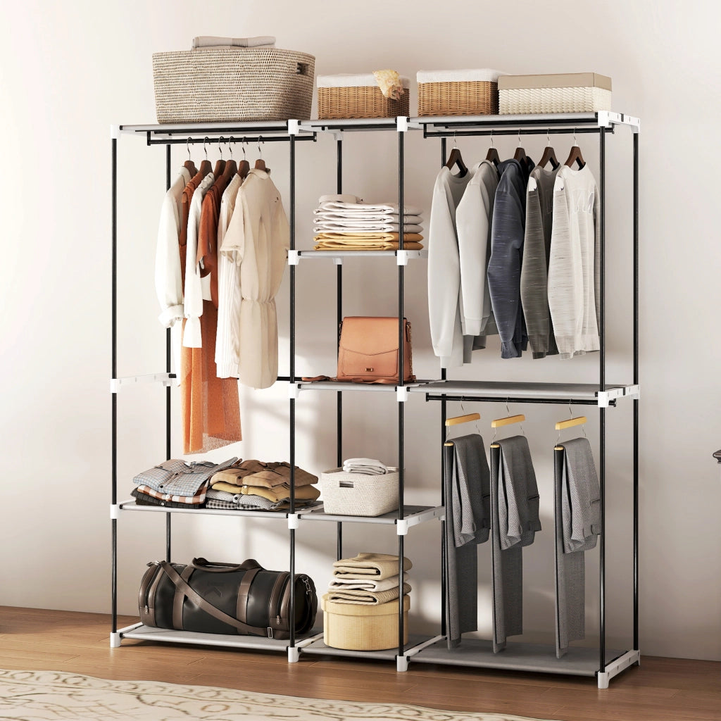 Armadio con Ripiani e Appendiabiti ¨C Minimal ¨C Grigio 182x43x185 cm