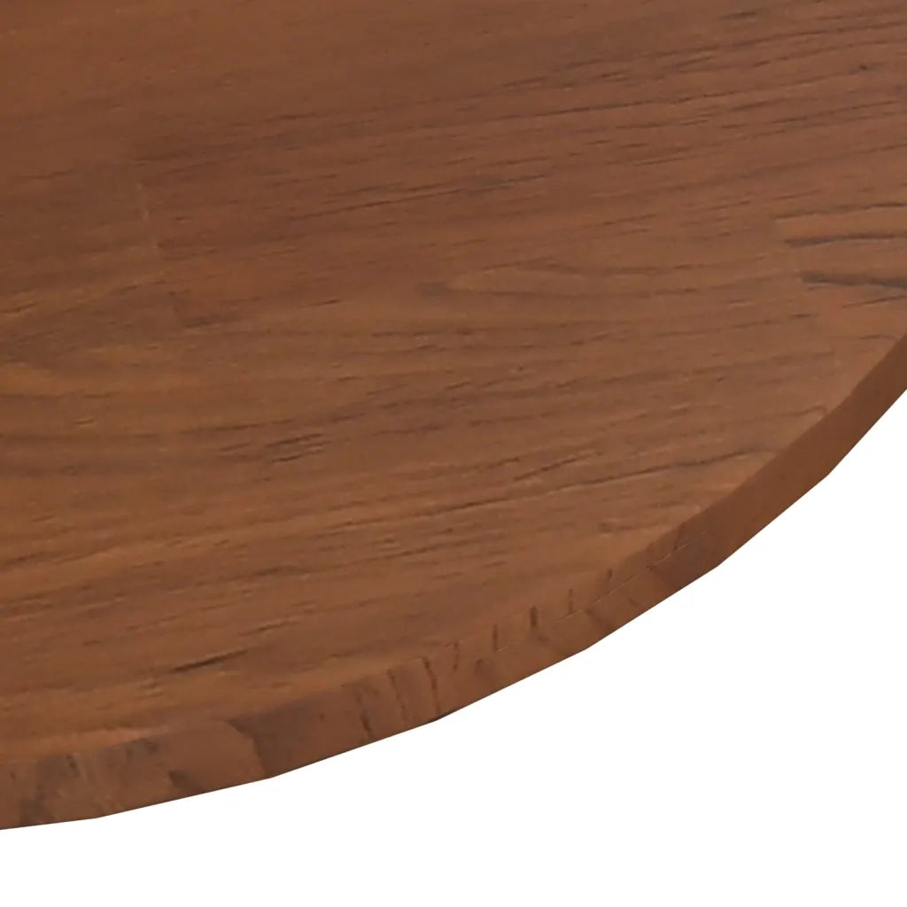 Piano Tavolo Rotondo Marrone Scuro Ø90x1,5 cm Rovere Trattato 342971