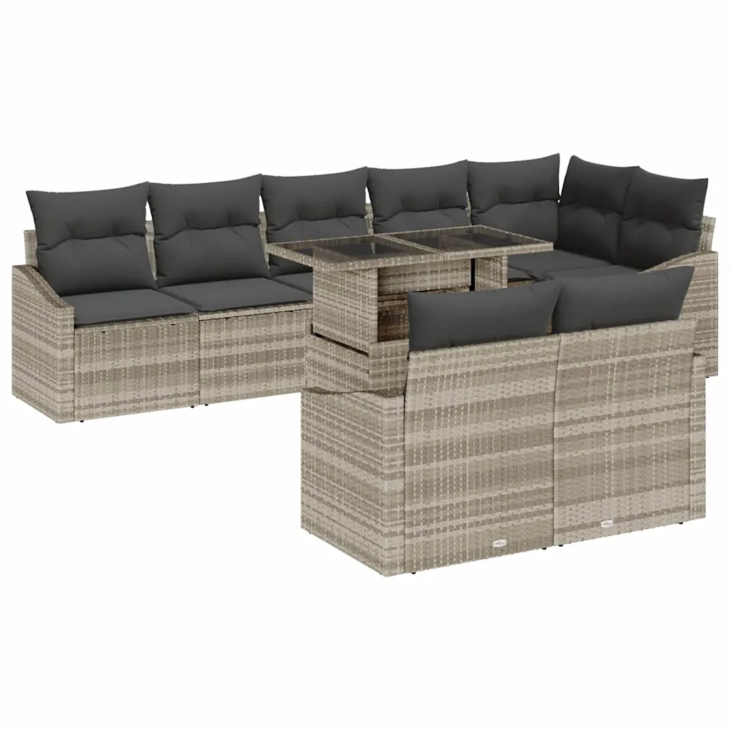 Set Divano da Giardino 9 pcs Grigio chiaro e grigio scuro 3357765