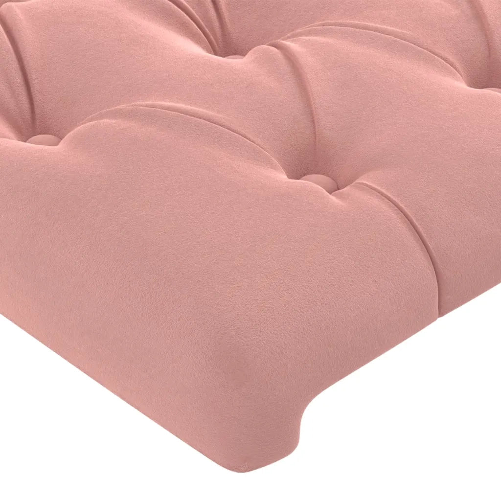Letto matrimoniale | Letto per adulti | Giroletto con Testiera Rosa 120x200 cm in Velluto