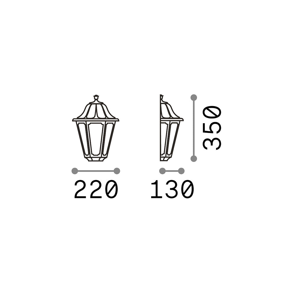 Applique Classica Dafne Materie Plastiche Bianco 1 Luce E27 Small