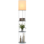 Lampada da Terra con Scaffali ¨C Minimal ¨C Grigio