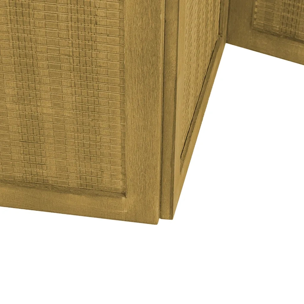 Divisorio Ambienti | Divider per stanze | Paravento 3 Pannelli Marrone Scuro Massello Paulownia