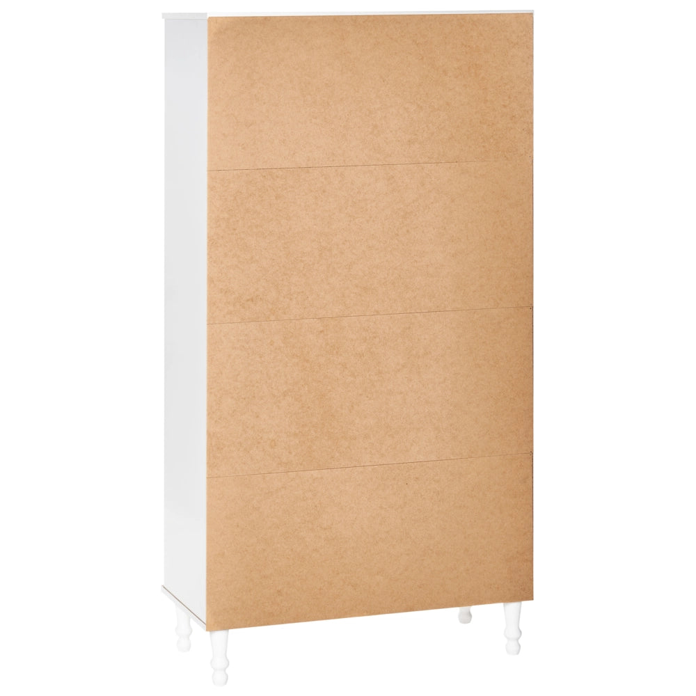 Mobile decorativo 80 cm bianco con legno chiaro in legno ingegnerizzato con display in vetro Classico scandinavo a ripiani alti Sala da pranzo Soggiorno