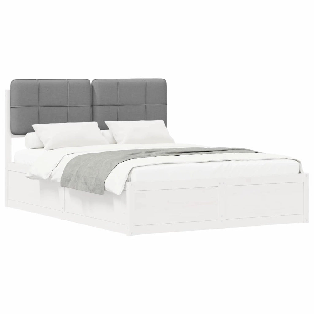 Letto con Testiera Rivestita Grigio chiaro 160 x 200 cm