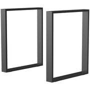 Set 2 Gambe per Tavolo Rettangolari Stile Industriale in Acciaio, Capacit¨¤ 60 kg, 60x8x72 cm, Nero