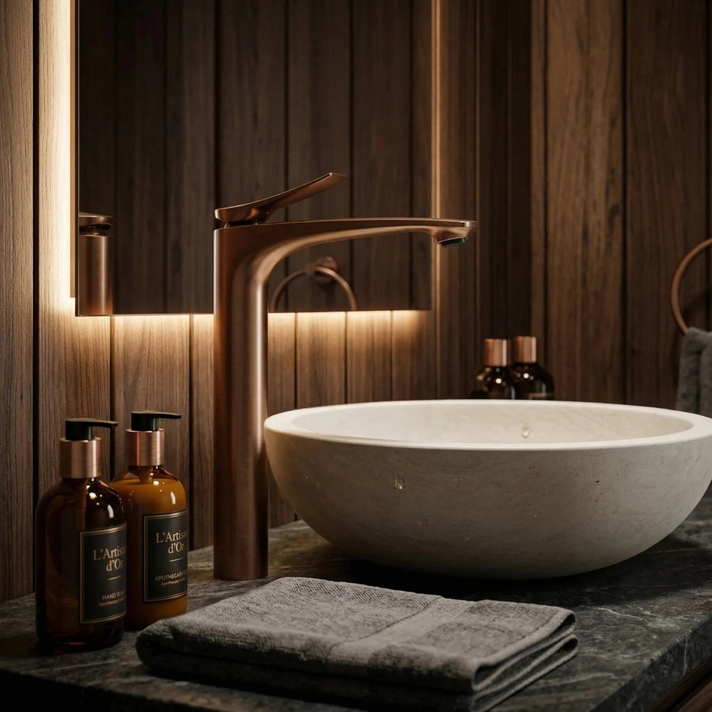 Rubinetto Da Lavabo Premium Rea Vision Brush Copper High