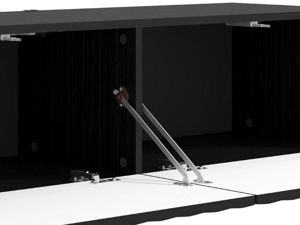 Vetto, Mobile Porta tv un Ripiano, 128x42x32h cm Nero