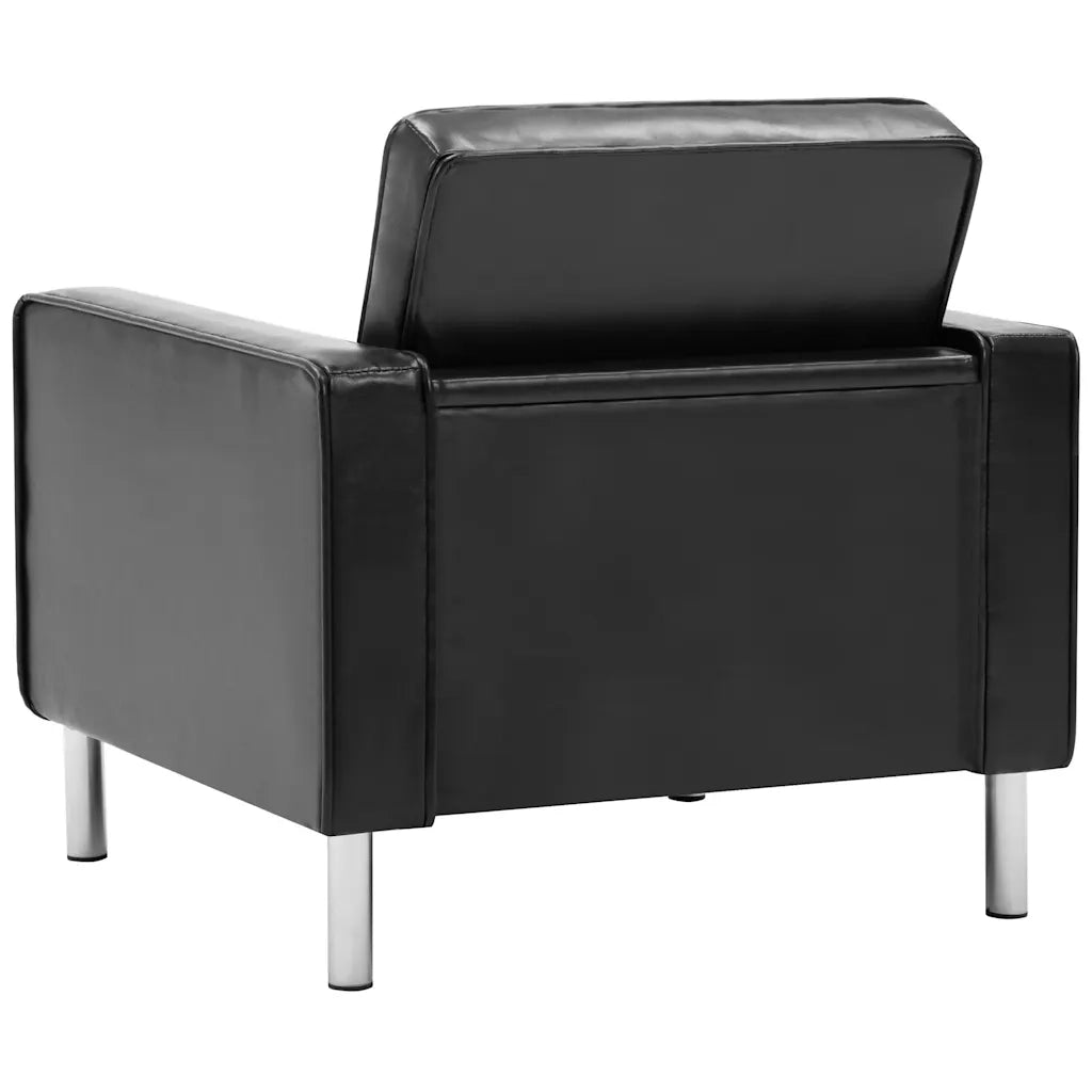 Poltrona | Sedia Relax Nera 75x70x75 cm Similpelle