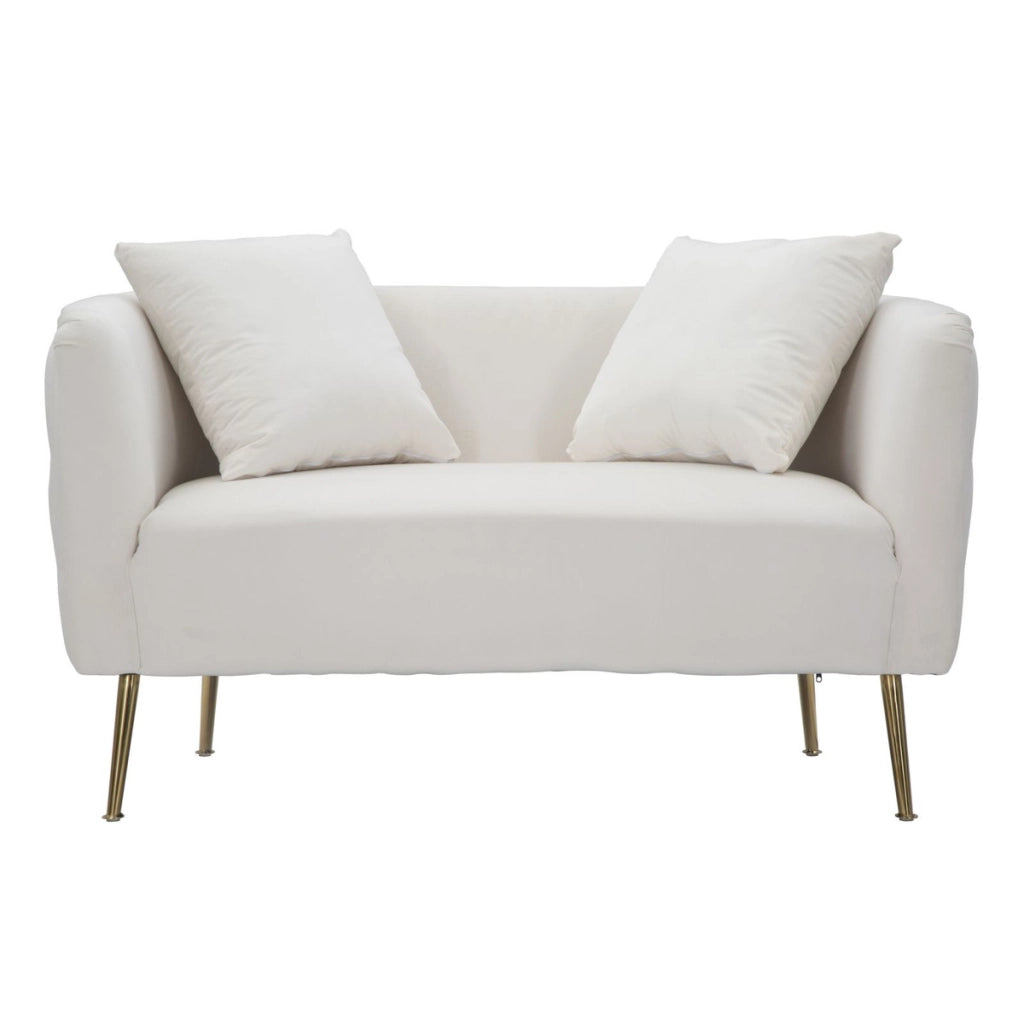 Divano VKH35, Beige, Metallo, 127x74x71 cm