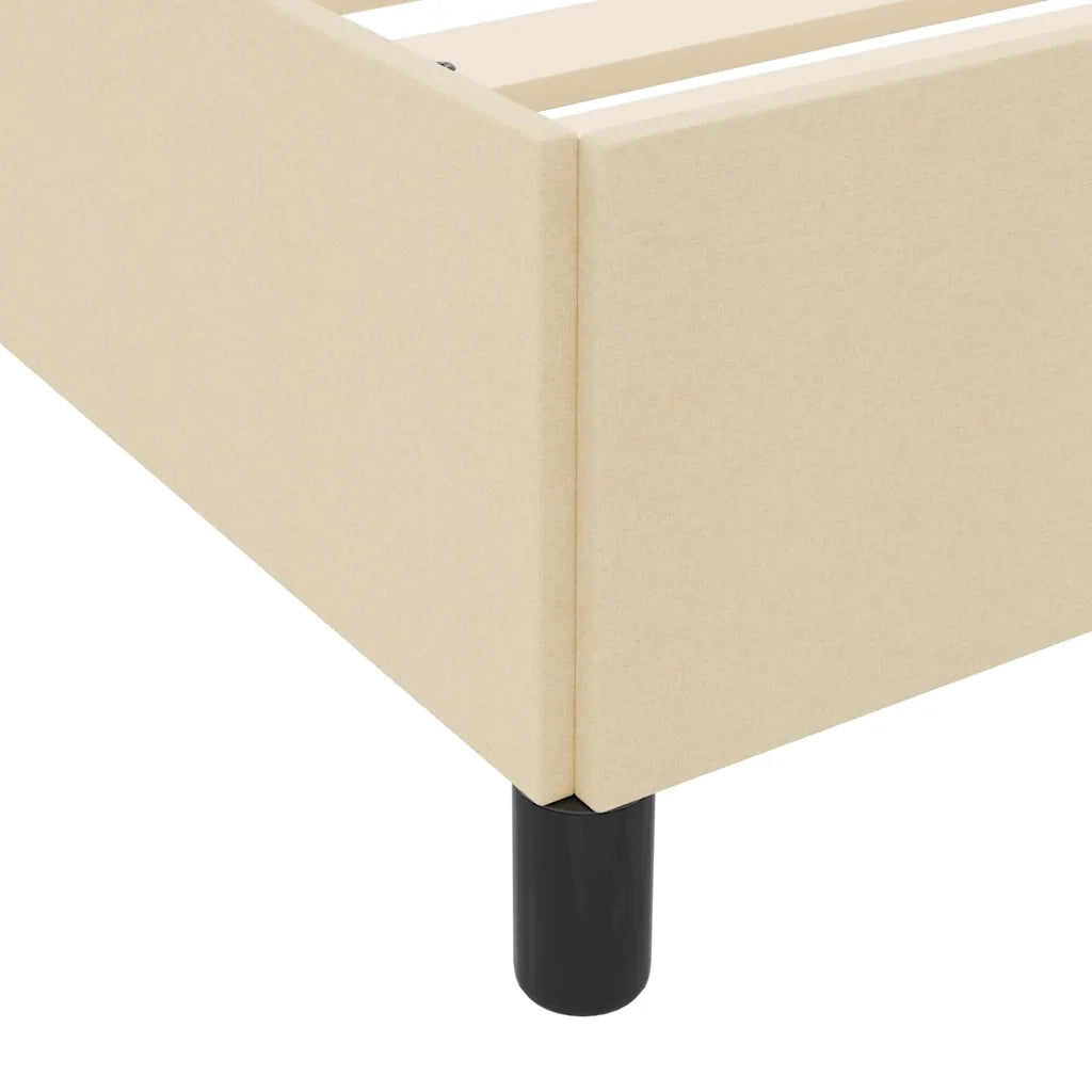 Letto a molle con materasso Crema 90 x 190 cm Tessuto 3398827